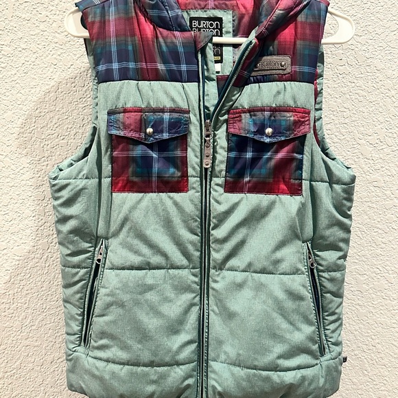 Burton Jackets & Blazers - Burton Plaid Puffer Vest - Multicolor
